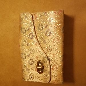 Cloth gold flower evening clutch